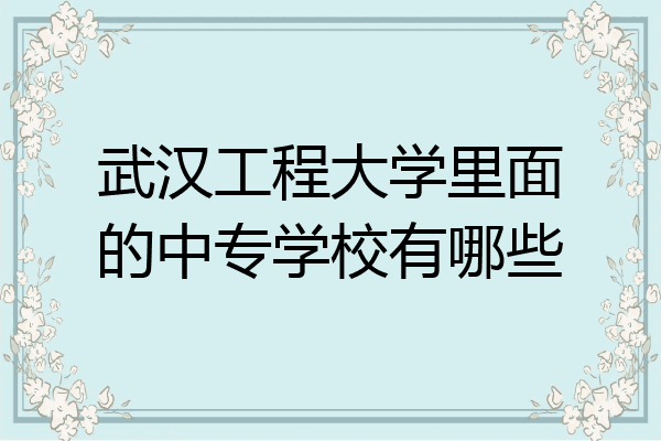 武汉工程大学里面的中专学校有哪些