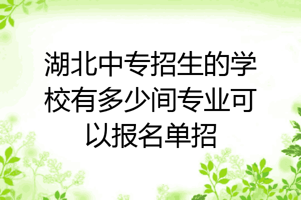湖北中专招生的学校有多少间专业可以报名单招