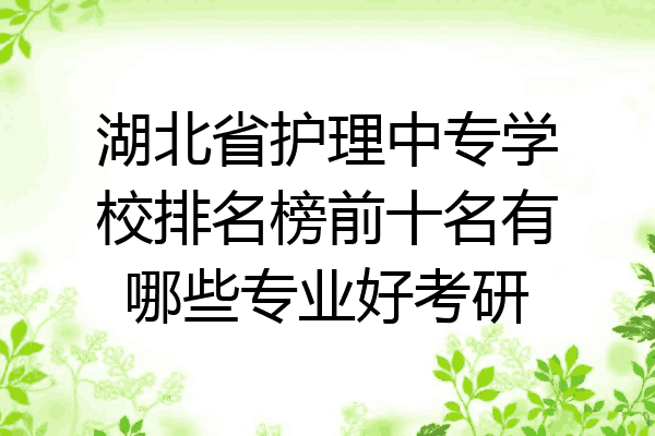 湖北省护理中专学校排名榜前十名有哪些专业好考研
