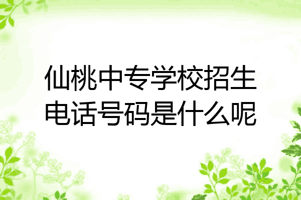 仙桃中专学校招生电话号码是什么呢