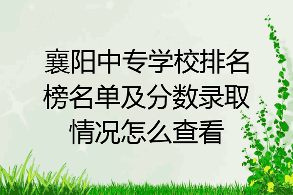 襄阳中专学校排名榜名单及分数录取情况怎么查看