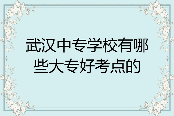 武汉中专学校有哪些大专好考点的