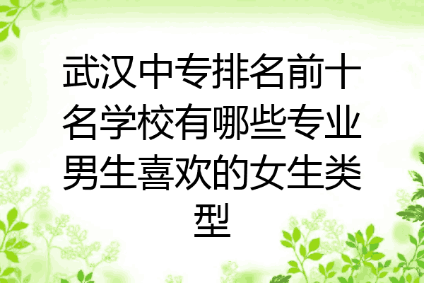 武汉中专排名前十名学校有哪些专业男生喜欢的女生类型