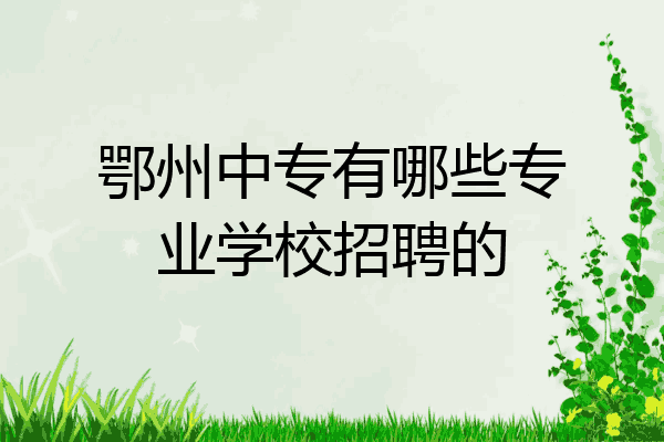 鄂州中专有哪些专业学校招聘的
