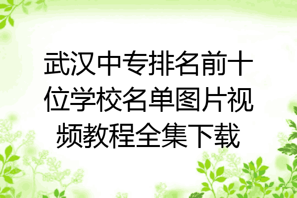武汉中专排名前十位学校名单图片视频教程全集下载