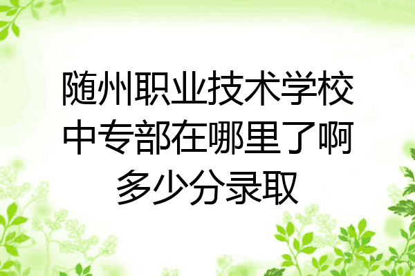 随州职业技术学校中专部在哪里了啊多少分录取