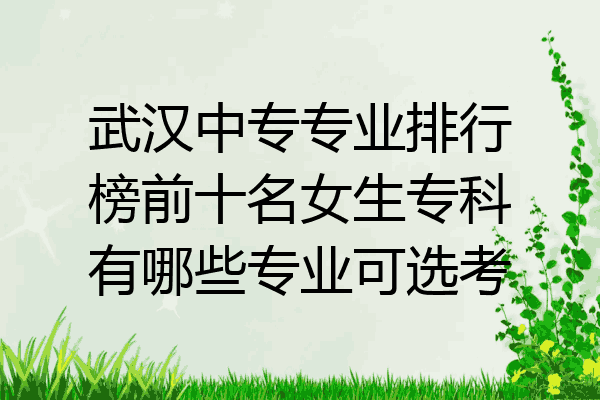 武汉中专专业排行榜前十名女生专科有哪些专业可选考