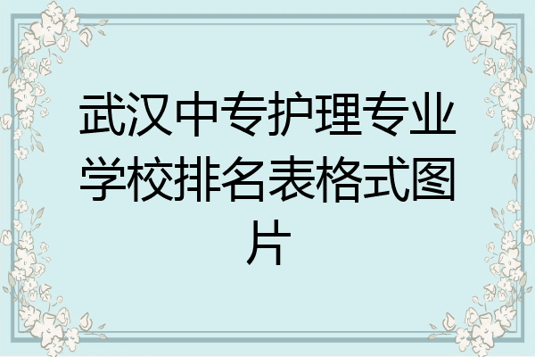 武汉中专护理专业学校排名表格式图片