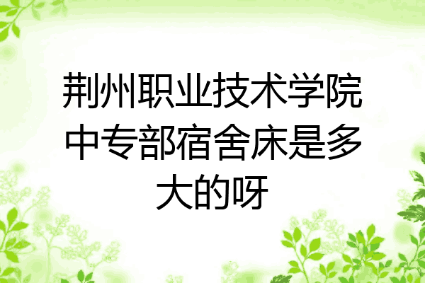 荆州职业技术学院中专部宿舍床是多大的呀