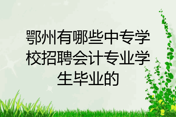 鄂州有哪些中专学校招聘会计专业学生毕业的