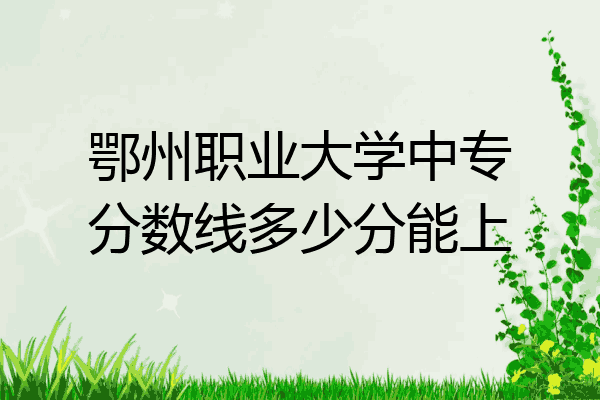 鄂州职业大学中专分数线多少分能上