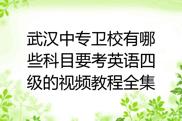 武汉中专卫校有哪些科目要考英语四级的视频教程全集