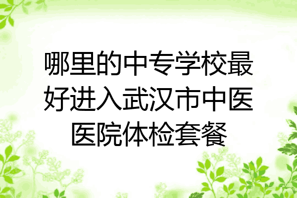 哪里的中专学校最好进入武汉市中医医院体检套餐