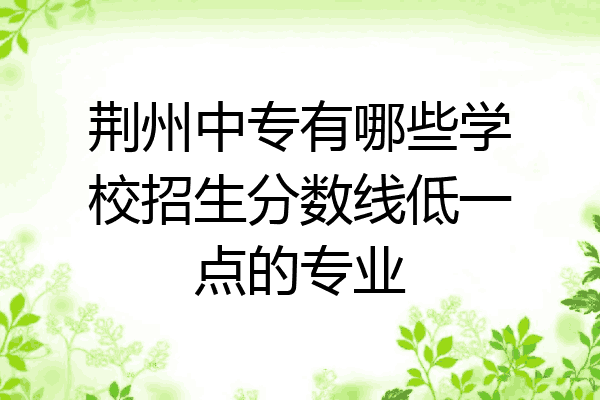 荆州中专有哪些学校招生分数线低一点的专业