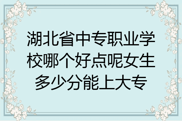 湖北省中专职业学校哪个好点呢女生多少分能上大专