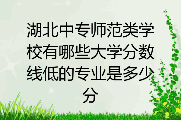 湖北中专师范类学校有哪些大学分数线低的专业是多少分