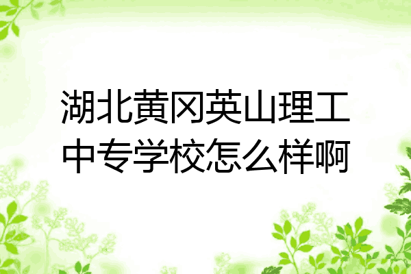 湖北黄冈英山理工中专学校怎么样啊