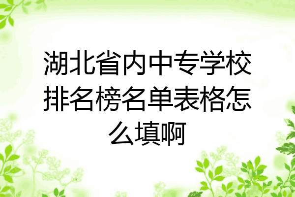 湖北省内中专学校排名榜名单表格怎么填啊