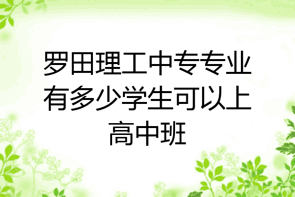 罗田理工中专专业有多少学生可以上高中班