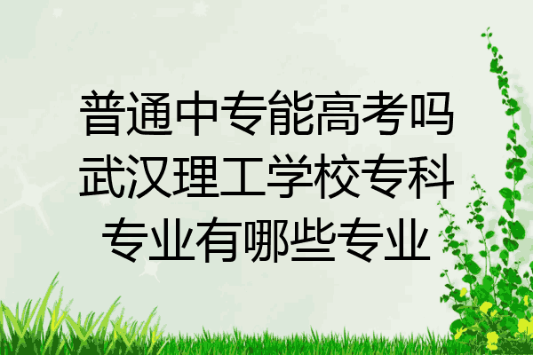 普通中专能高考吗武汉理工学校专科专业有哪些专业