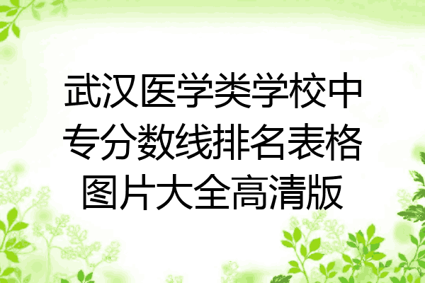 武汉医学类学校中专分数线排名表格图片大全高清版