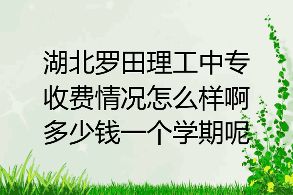 湖北罗田理工中专收费情况怎么样啊多少钱一个学期呢