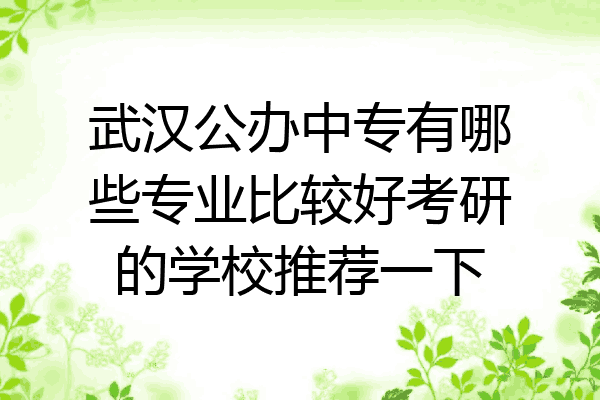 武汉公办中专有哪些专业比较好考研的学校推荐一下