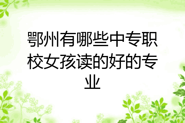 鄂州有哪些中专职校女孩读的好的专业