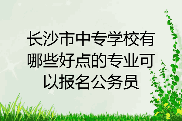 长沙市中专学校有哪些好点的专业可以报名公务员