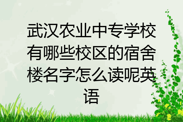 武汉农业中专学校有哪些校区的宿舍楼名字怎么读呢英语