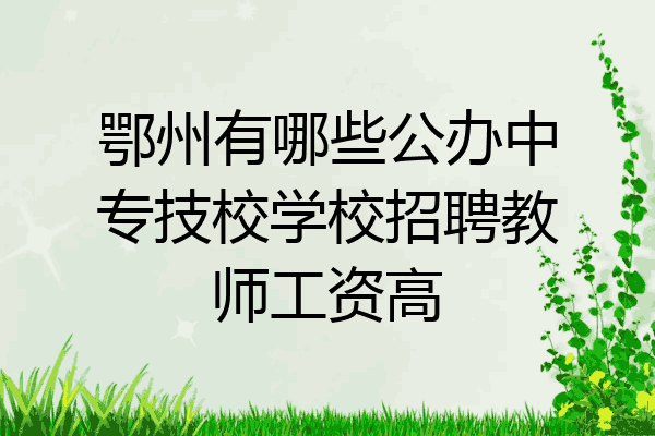 鄂州有哪些公办中专技校学校招聘教师工资高
