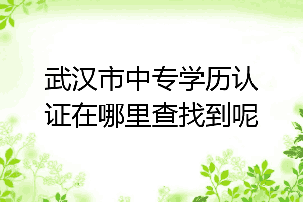 武汉市中专学历认证在哪里查找到呢