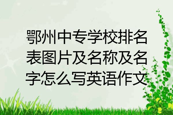 鄂州中专学校排名表图片及名称及名字怎么写英语作文