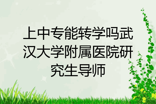 上中专能转学吗武汉大学附属医院研究生导师