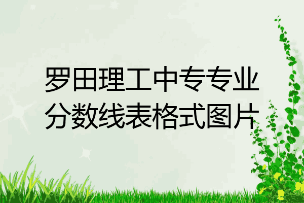 罗田理工中专专业分数线表格式图片