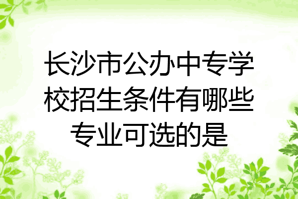 长沙市公办中专学校招生条件有哪些专业可选的是
