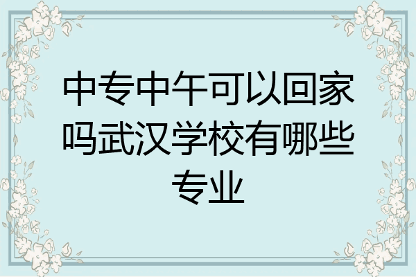 中专中午可以回家吗武汉学校有哪些专业