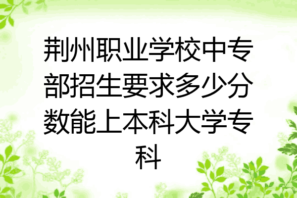 荆州职业学校中专部招生要求多少分数能上本科大学专科