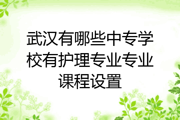 武汉有哪些中专学校有护理专业专业课程设置