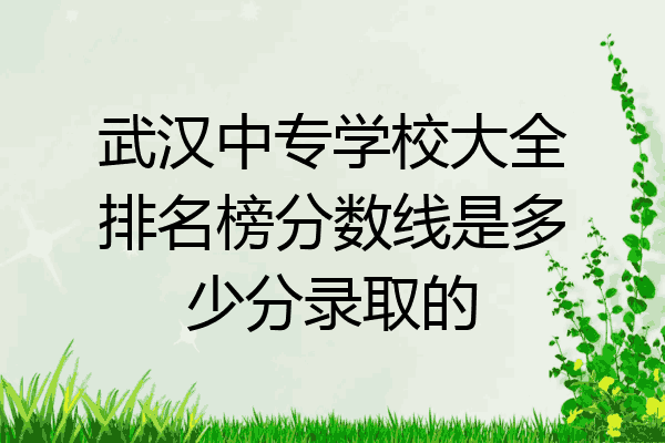 武汉中专学校大全排名榜分数线是多少分录取的