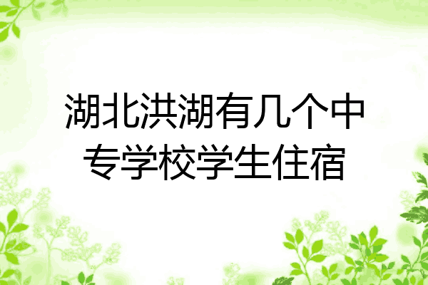 湖北洪湖有几个中专学校学生住宿