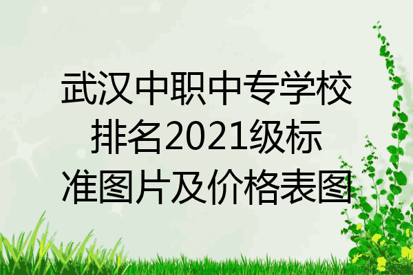 武汉中职中专学校排名2021级标准图片及价格表图