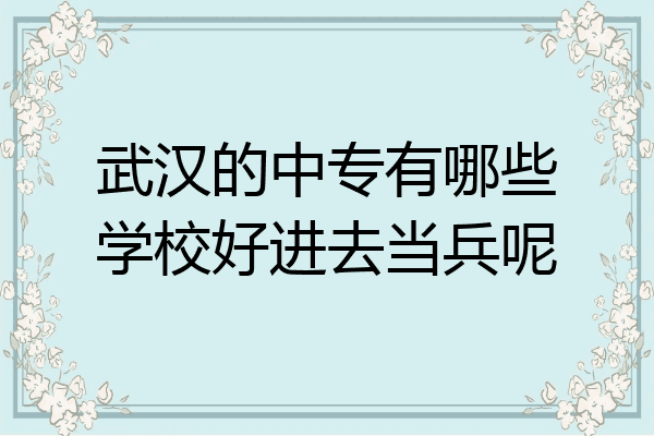 武汉的中专有哪些学校好进去当兵呢
