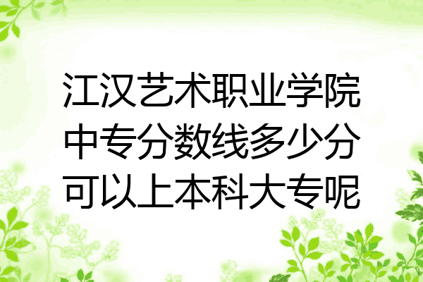 江汉艺术职业学院中专分数线多少分可以上本科大专呢