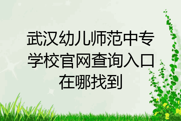 武汉幼儿师范中专学校官网查询入口在哪找到