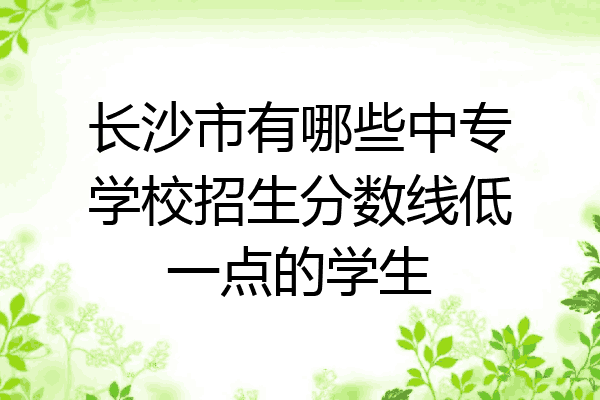 长沙市有哪些中专学校招生分数线低一点的学生