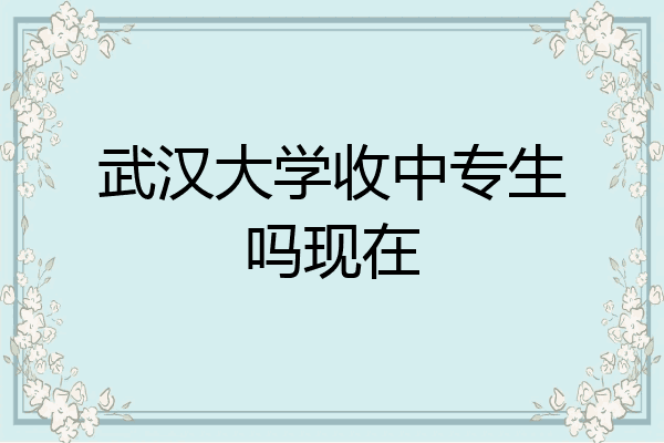 武汉大学收中专生吗现在