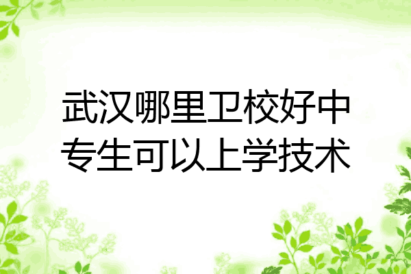 武汉哪里卫校好中专生可以上学技术