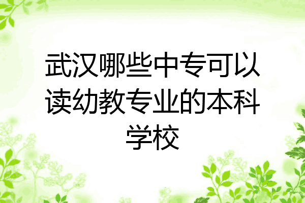 武汉哪些中专可以读幼教专业的本科学校