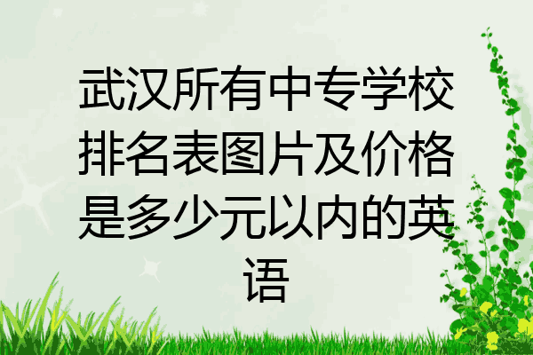 武汉所有中专学校排名表图片及价格是多少元以内的英语